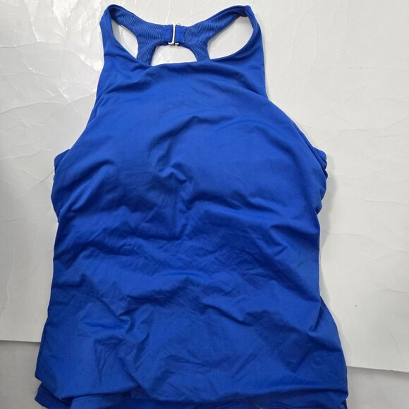 ATHLETA Maldives Size 36D Bra Cup High Neck Tankini Swim Top in Cerulean Blue - Picture 5 of 10